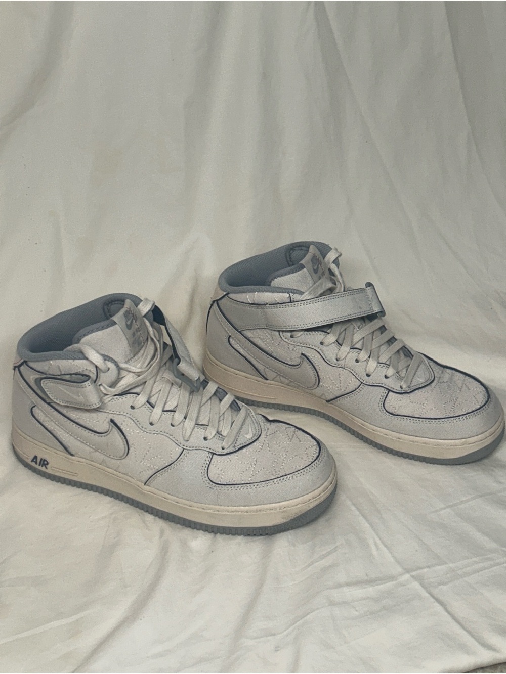 Nike Air Force 1 Mid Top Tear Away Men's Lace-Up Sneakers Gray size 9.5